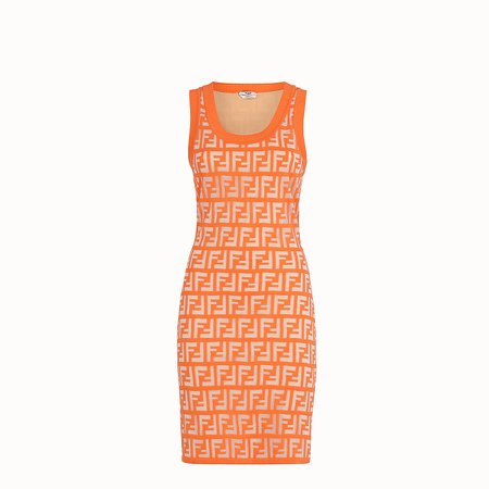 Orange cotton dress - DRESS | Fendi