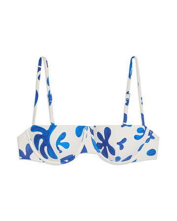 Off White Balconette Abstract Leaves Bikini Top | WeWoreWhat