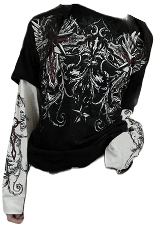 black faux long sleeve shirt