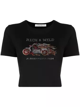 Alessandra Rich logo-embellished Cropped T-shirt - Farfetch