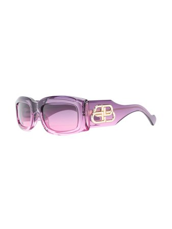 Balenciaga Eyewear Bb Rectangular-Frame Sunglasses Ss20 | Farfetch.Com