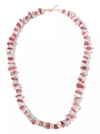 JIA JIA 14kt Yellow Gold Tourmaline And Crystal Quartz Beaded Necklace - Farfetch