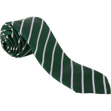 John Lewis & Partners Unisex Stripe Tie, Green/White