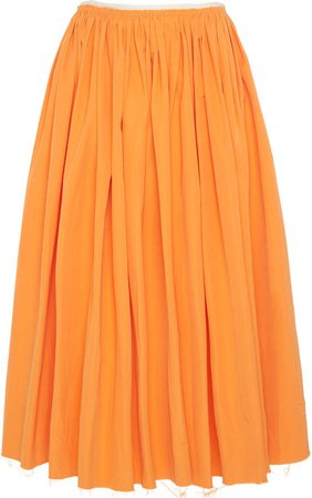 Marni Cotton-Blend Gathered Midi Skirt Size: 36