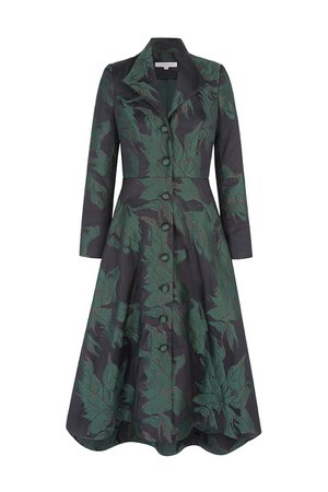Forest Metallic Leaf Hunter Coat Dress – Suzannah