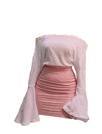 png pink off the shoulder blouse with skirt