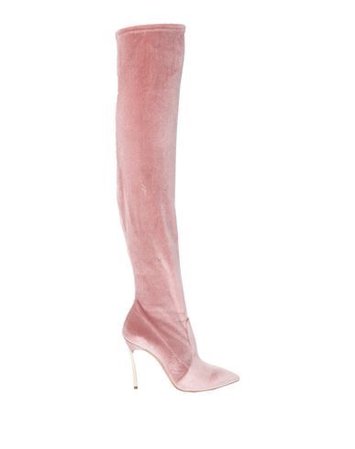 Casadei Pastel Pink Overknee Boots