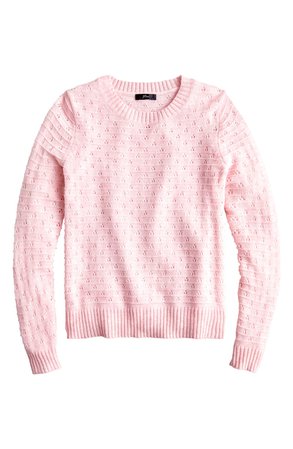 J.Crew Pointelle Crewneck Sweater pink