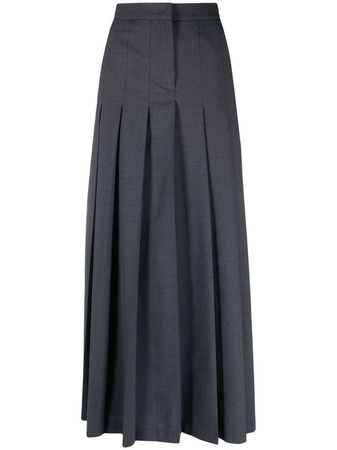 charcoal grey pleat maxi skirt