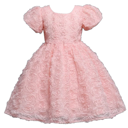 Baby Puff Sleeves Flower Dress, Toddler Girl Pretty Flowers Short Sleeve Princess Dress, Baby Girl Wear, Pink Baby Girl Party Clothing
