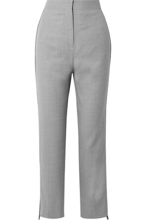 Burberry | Jersey-trimmed wool straight-leg pants | NET-A-PORTER.COM