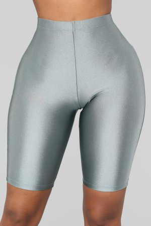 Curves For Days Biker Shorts - Silver
