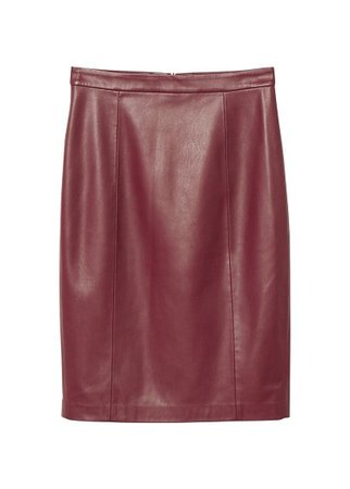 MANGO Faux-leather skirt