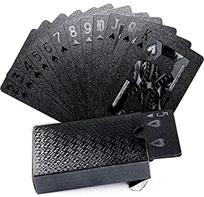 Amazon.com: Joyoldelf Cool Black Foil Poker Playing Cards, Waterproof Deck of Cards with Gift Box, Use for Party and Game: Toys & Games