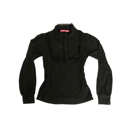 black long sleeve gothic lolita blouse top
