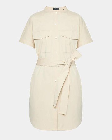 Stretch Cotton Belted Cargo Dress