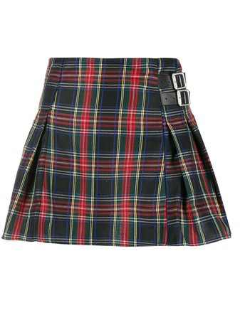 Danielle Guizio Plaid-Print Pleated Mini Skirt | Farfetch.com