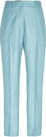 High-Waist Linen-Cupro Pants
