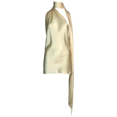 F/W 2002 Dolce and Gabbana Runway Pearl Ivory Satin Micro Mini Dress For Sale at 1stDibs