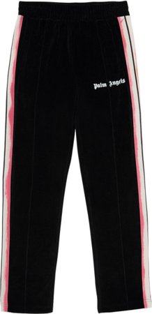 Palm Angels Black Chenille & Pastel-Stripe Trackpants | Incorporated Style