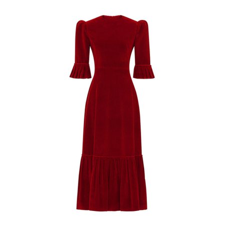 THE CARDINAL RED CORDUROY FESTIVAL DRESS – The Vampire's Wife