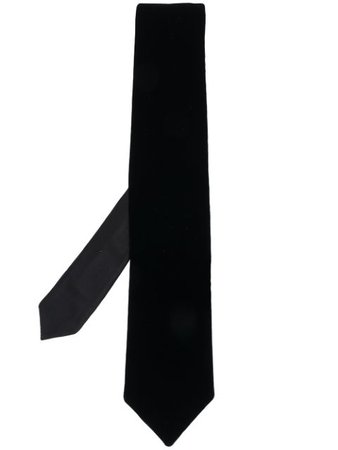 Black Giorgio Armani velour tie - Farfetch