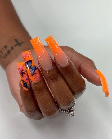 orange nails