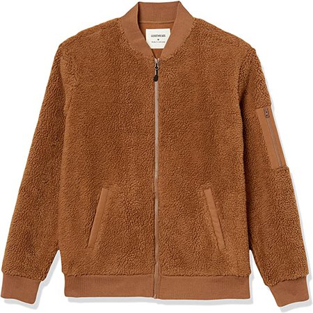 Amazon.com: Amazon Brand - Goodthreads Men's Sherpa Fleece Long-Sleeve Bomber Jacket: Clothing