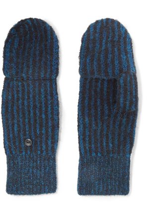 rag & bone | Jonie striped ribbed-knit mittens | NET-A-PORTER.COM
