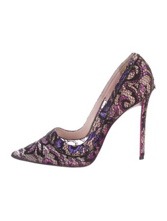 René Caovilla Lace Embellished Pumps - Shoes - REC24004 | The RealReal
