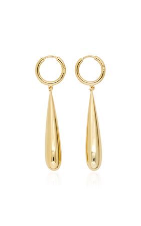 Long Drop 18k Gold-Plated Earrings By Ragbag Studio | Moda Operandi