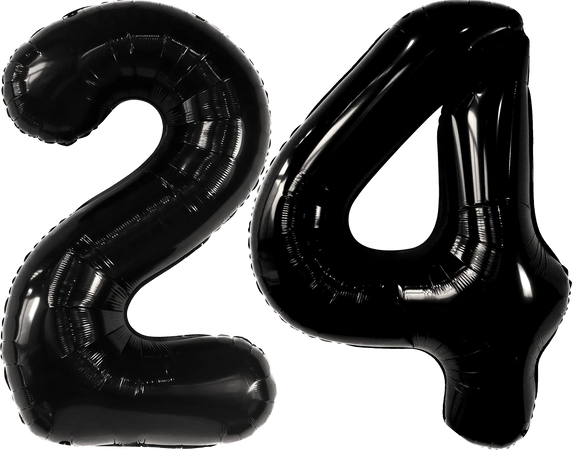 24 birthday balloons