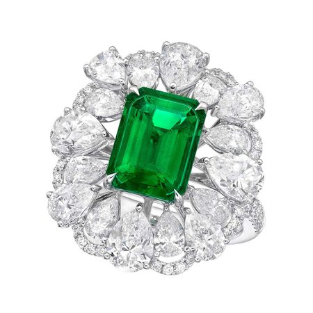GRS Certified 2.48 Carat Colombia Emerald Ring 'Muzo' 'Vivid Green' For Sale at 1stDibs