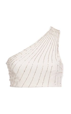 Crystal-Embroidered Crepe Cropped Top By Alessandra Rich | Moda Operandi