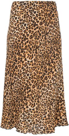 Nanushka Zarina leopard print straight midi skirt