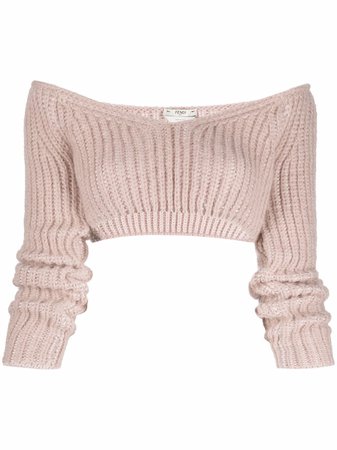 Fendi ribbed-knit cropped jumper