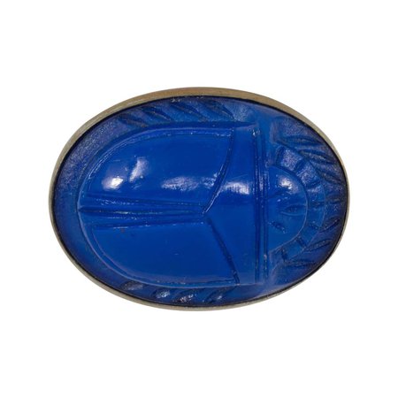 Lapis Lazuli Art Deco Carved Blue Scarab Cabochon Oval Bezel Pin Brooch at 1stDibs