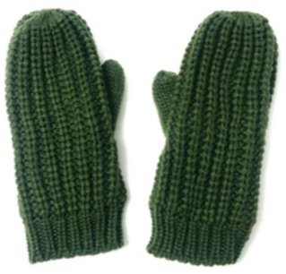 green knit mittens
