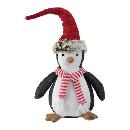 Northlight 10" Small Plush Christmas Penguin In Striped Scarf And Santa Hat : Target