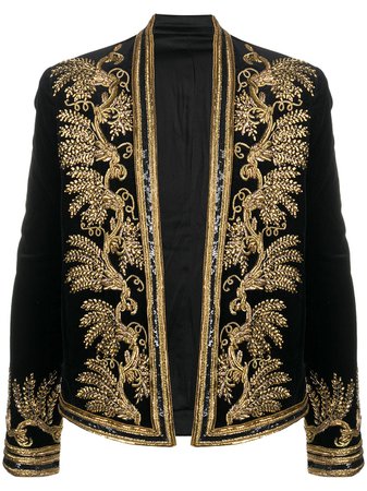 Balmain embroidered velvet Spencer jacket