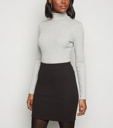 Black Textured Mini Skirt | New Look
