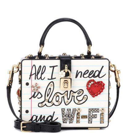 Dolce & Gabbana Dolce Embellished Leather Box Bag - White In Quadereo Fdo. Liaeco | ModeSens