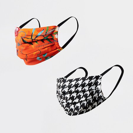 Orange tropical print face covering pack of 2 | River Island