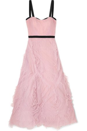 Marchesa Notte | Velvet-trimmed tulle gown | NET-A-PORTER.COM