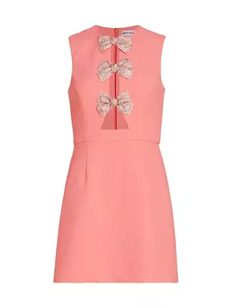 Shop Rebecca Vallance Brittany Crystal Bow Minidress | Saks Fifth Avenue