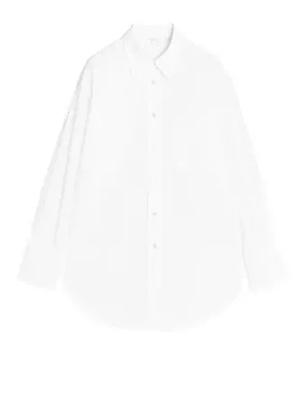 Oversized Poplin Shirt - White - Shirts & blouses - ARKET SE