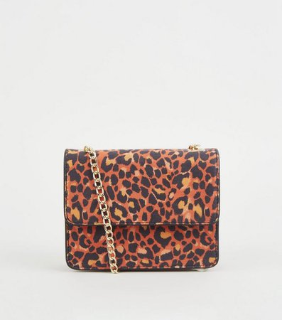 Orange Leopard Print Mini Shoulder Bag | New Look