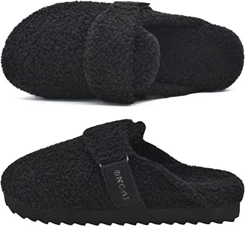 ONCAI Womens Fluffy Slippers,Cute Sherpa Faux Fur Scuff Garden Slip on House Slippers with Polar Fleece Lining Memory Foam Footbed and Indoor/Outdoor Rubber Hard Soles (US Size 6-11) | Shoes