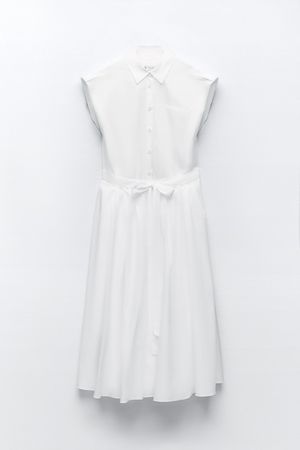 POPLIN SHIRT DRESS - White | ZARA United States