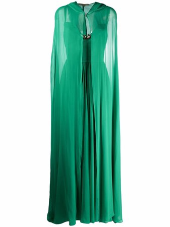 Elie Saab Caped Silk Cocktail Dress - Farfetch